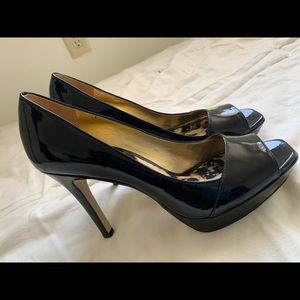 Black Guess open toe heels